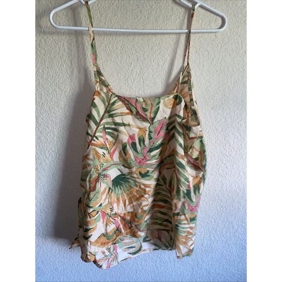 Primark Leaf Tropical Cami Tank Top UK 14 US 10 Light Hawaiian Island Summer - Picture 4 of 4